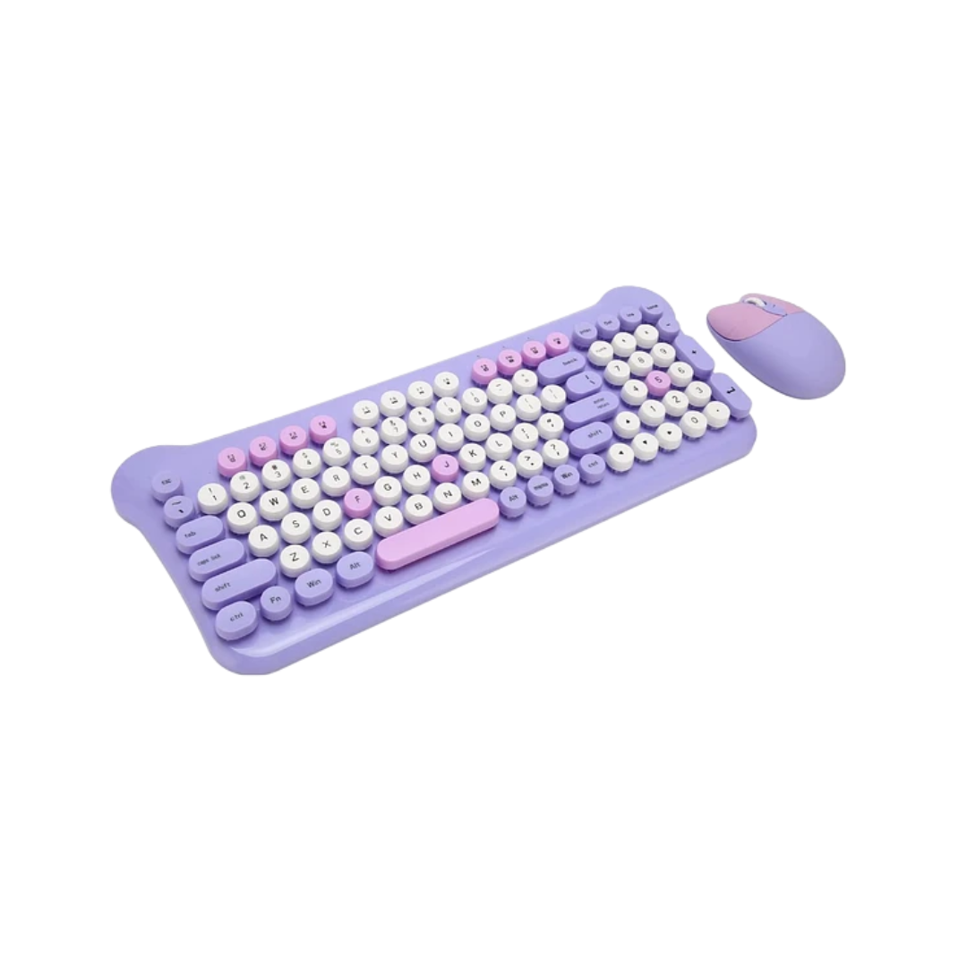 Set Teclado Y Mouse Inal�mbrico Estilo Gato Con Receptor